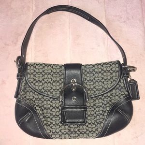 Coach Black and Gray Signature Handbag